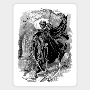 Death as a skeletal figure wielding a scythe - Sir E.L. Sambourne Sticker